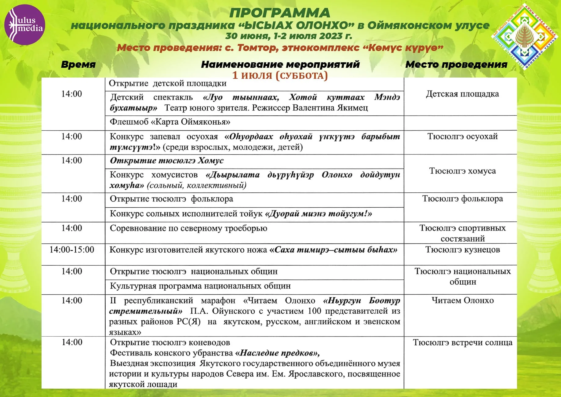 План на июль в доме культуры мероприятий 2021